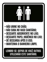 Kit 3 Placas Sinalização - Banheiro Regras De Uso