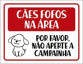 Kit 3 Placas Sinalização - Cães Fofos Não Aperte Campainha