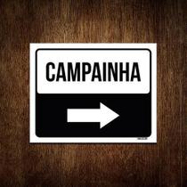 Kit 3 Placas Sinalização Campainha Lado Direito