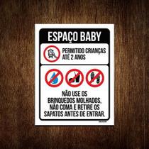 Kit 3 Placas Sinalização - Condomínio Espaço Baby