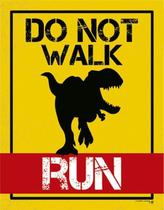 Kit 3 Placas Sinalização - Dont Walk Run Dinossaur