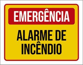 Kit 3 Placas Sinalização - Emergência Alarme De Incêndio