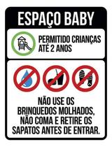 Kit 3 Placas Sinalização - Espaço Baby Regras De Uso