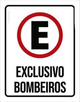 Kit 3 Placas Sinalização Estacionamento Exclusivo Bombeiros Kit 3 Placas Sinalização Estacionamento Exclusivo Bombeiros