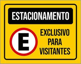 Kit 3 Placas Sinalização Estacionamento Exclusivo Visitantes