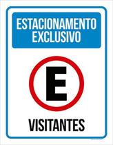 Kit 3 Placas Sinalização Estacionamento Exclusivo Visitantes