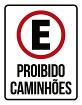 Kit 3 Placas Sinalização Estacionamento Proibido Caminhões