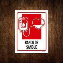 Kit 3 Placas Sinalização Hospitalar Banco De Sangue - Sinalizo