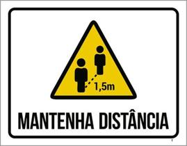 Kit 3 Placas Sinalização - Mantenha Distancia 1M5 Ícone