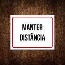 Kit 3 Placas Sinalização - Manter Distância Ml3770