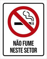 Kit 3 Placas Sinalização Não Fume Neste Setor