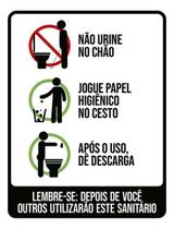 Kit 3 Placas Sinalização - Não Urine Chão Banheiro