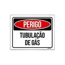 Kit 3 Placas Sinalização Perigo Tubulação De Gás