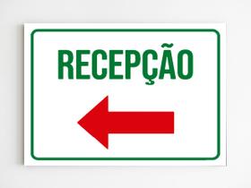 kit 3 Placas sinalização recepção a direita seta mdf 20x29