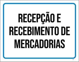 Kit 3 Placas Sinalização Recepção Recebimento Mercadorias