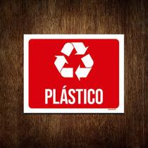 Kit 3 Placas Sinalização Reciclagem Plástico