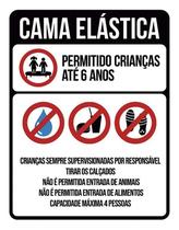 Kit 3 Placas Sinalização - Regras Cama Elástica Condomínio
