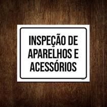 Kit 3 Placas Sinalização Setor Inspeção Aparelhos Acessórios