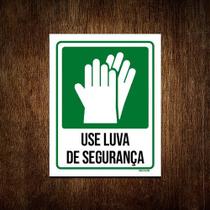 Kit 3 Placas Sinalização Use Luva Segurança