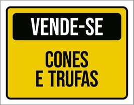 Kit 3 Placas Sinalização - Vende-Se Cones E Trufas