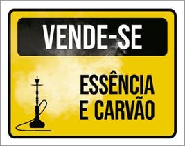 Kit 3 Placas Sinalização - Vende-Se Essência Carvão Ícone