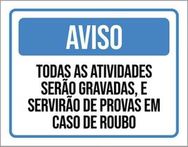 Kit 3 Placas Todas Atividades Gravadas Servirão Prova Roubo