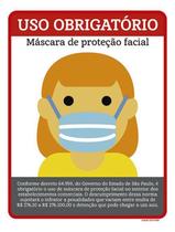 Kit 3 Placas Uso Obrigatório Proteção Facial Poster