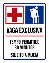 Kit 3 Placas Vaga Exclusiva Idosos Hospital 30 Minutos