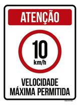 Kit 3 Placas Velocidade Máxima 10Km Máximo 36X46