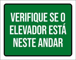 Kit 3 Placas Verifique Se Elevador Estáneste Andar