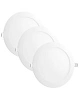 Kit 3 Plafon Painel LED 24 Watts Redondo de Embutir 3.000 K Branco Quente Kit 3 Plafon Painel LED 24 Watts Redondo de Embutir 3.000 K Branco Quente