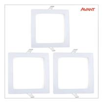 Kit 3 Plafon Painel Led Quadrado Embutir 6500k 18w Biv Avant Kit 3 Plafon Painel Led Quadrado Embutir 6500k 18w Biv Avant