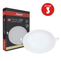 Kit 3 Plafon Redondo 12w Emb 17x17 Led 4000k Bivolt Avant Kit 3 Plafon Redondo 12w Emb 17x17 Led 4000k Bivolt Avant