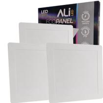 Kit 3 Plafons Led Embutir Quadrado 24W 6500K (Branco Frio) 1680L Bivolt Termo EcoPanel ALI-1PF005 ALI