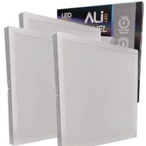 Kit 3 Plafons Led Sobrepor Quadrado 32W 6500K (Branco Frio) 2240L Bivolt Termo EcoPanel ALI-1PF007 ALI