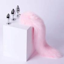 Kit 3 Plug Anal de Metal com Rabo Rosa