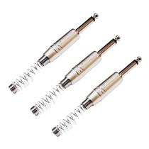 Kit 3 Plug P10 Macho Mono com Mola Profissional Roxtone Kit 3 Plug P10 Macho Mono com Mola Profissional Roxtone