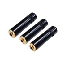 Kit 3 Plug P2 Fêmea Estéreo Jack Profissional Dourado MXT