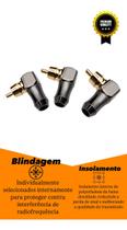 Kit 3 Plug Rca 90 Graus Blindado Alta Qualidade Som Kit 3 Plug Rca 90 Graus Blindado Alta Qualidade Som