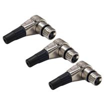 Kit 3 Plug Xlr Fêmea 90º Metal Profissional Níquel Mxt Kit 3 Plug Xlr Fêmea 90º Metal Profissional Níquel Mxt