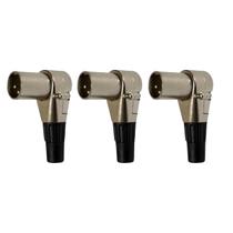 Kit 3 Plug XLR Macho 90º Metal Profissional Níquel MXT Kit 3 Plug XLR Macho 90º Metal Profissional Níquel MXT