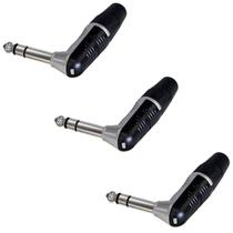 Kit 3 Plugs P10 90 Stereo Rp3rc Rean By Neutrik