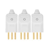 Kit 3 plugue macho 10a 2p+t 180 250v margirius branco