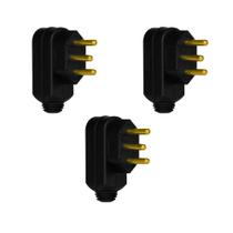 Kit 3 Plugue Macho Pial Legrand 2P+T 10A 250V Preto 615911