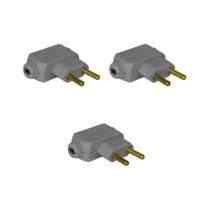 Kit 3 Plugues Macho 2P 10A Cinza Pial Legrand 615920