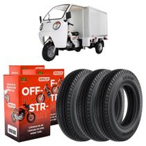 Kit 3 Pneus Triciclo Mcf Mca Bravax Wuyang 450-12 Ls46 Rinaldi + Camaras