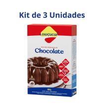 Kit 3 po para preparo de bolo zero acucar chocolate lowcucar 150g