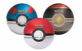 Kit 3 Pokeballs Pokebolas Pokémon, com cartas e moedas colecionáveis Kit 3 Pokeballs Pokebolas Pokémon, com cartas e moedas colecionáveis