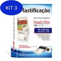 Kit 3 Polaseal Crachá Plástico Plastificação 59X86X0,05 125Mic 100