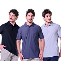 Kit 3 Polos Masculinas Com Botão P